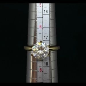 *** SOLD*** 14K CLAD SIMULATED DIAMOND SOLITAIRE RING